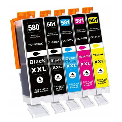 (5pack) CANON PGI-580 CLI-581 XXL multipack do tlačiarne Canon - kompatibilný